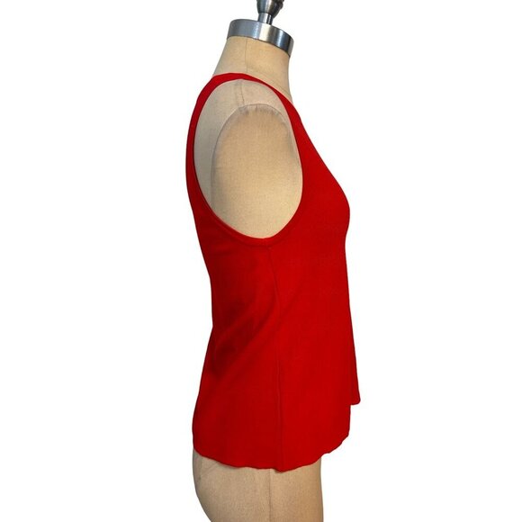 Milly Sleeveless Red Knit Top Size Small - Picture 2 of 4